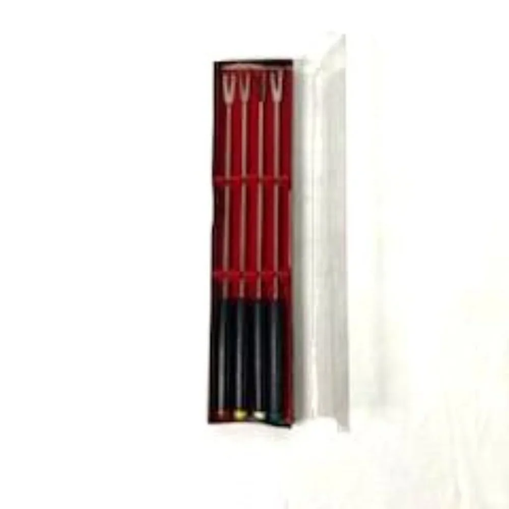 Vtg Fondue Forks Skewers Wood Handle Colored Tips Japan MCM Retro‎ Party